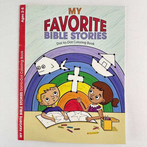 2/$6 My Favorite Bible Stories Dot-to-Dot Coloring Book-Ages 2-5 - Picture 1 of 11